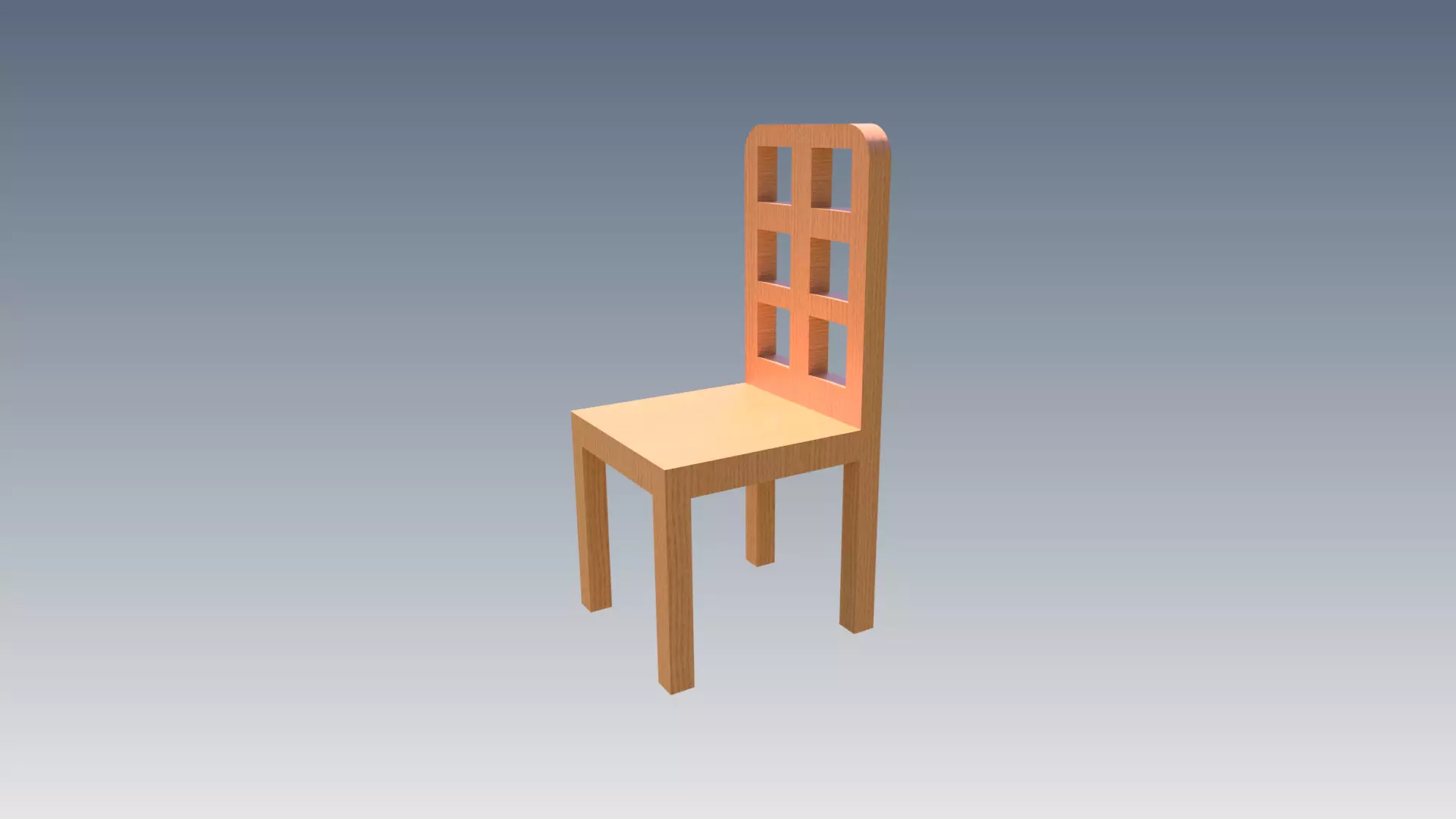 Wooden Chair Low-poly 3D model