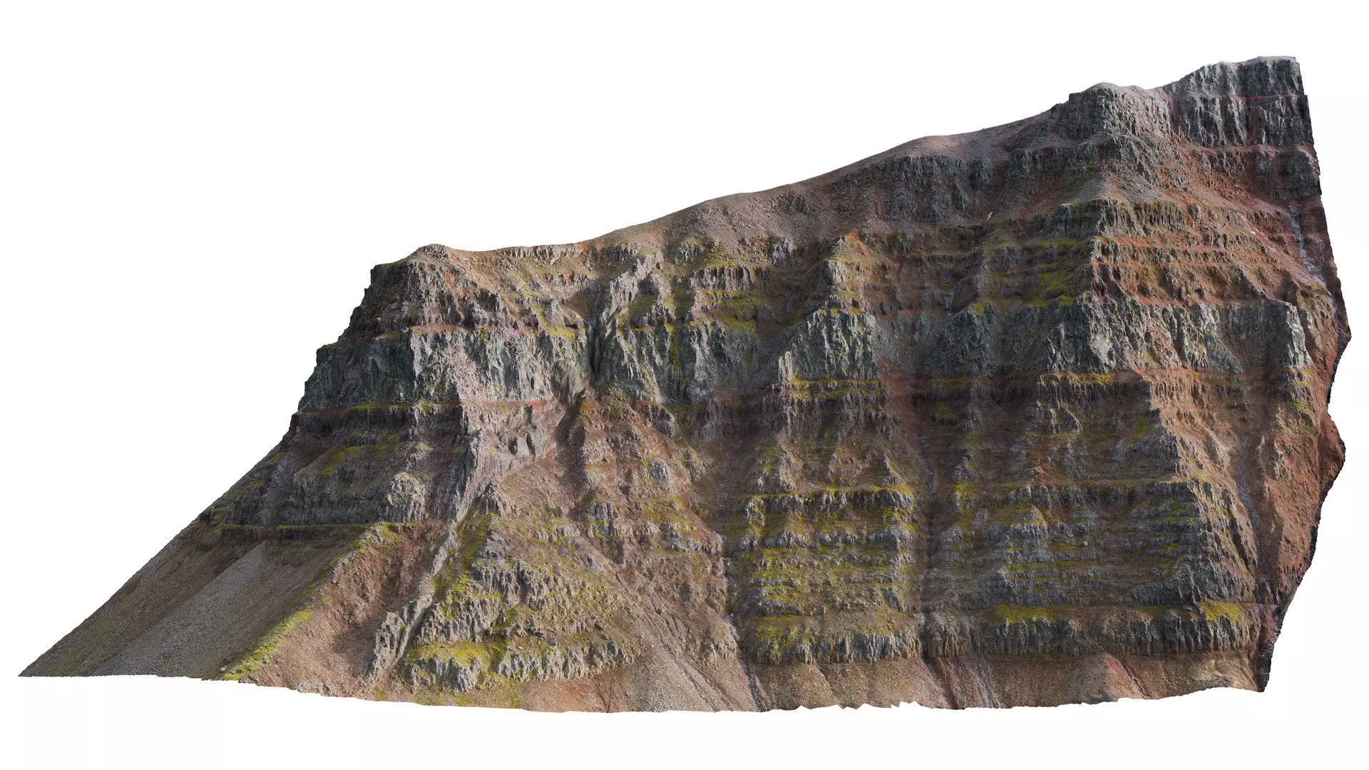 Icelandic Mountain Cliffs Low-poly 3D model