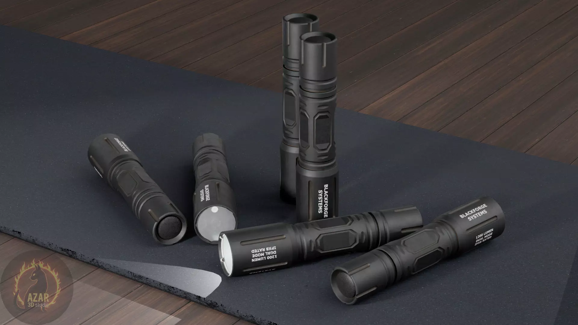 Flashlight Tactical Game Ready 4K PBR Low-poly 3D model