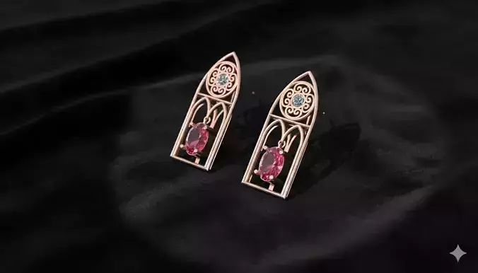 Romeo and Juliets Soliloquy Earrings jewelry 3D model - for Her