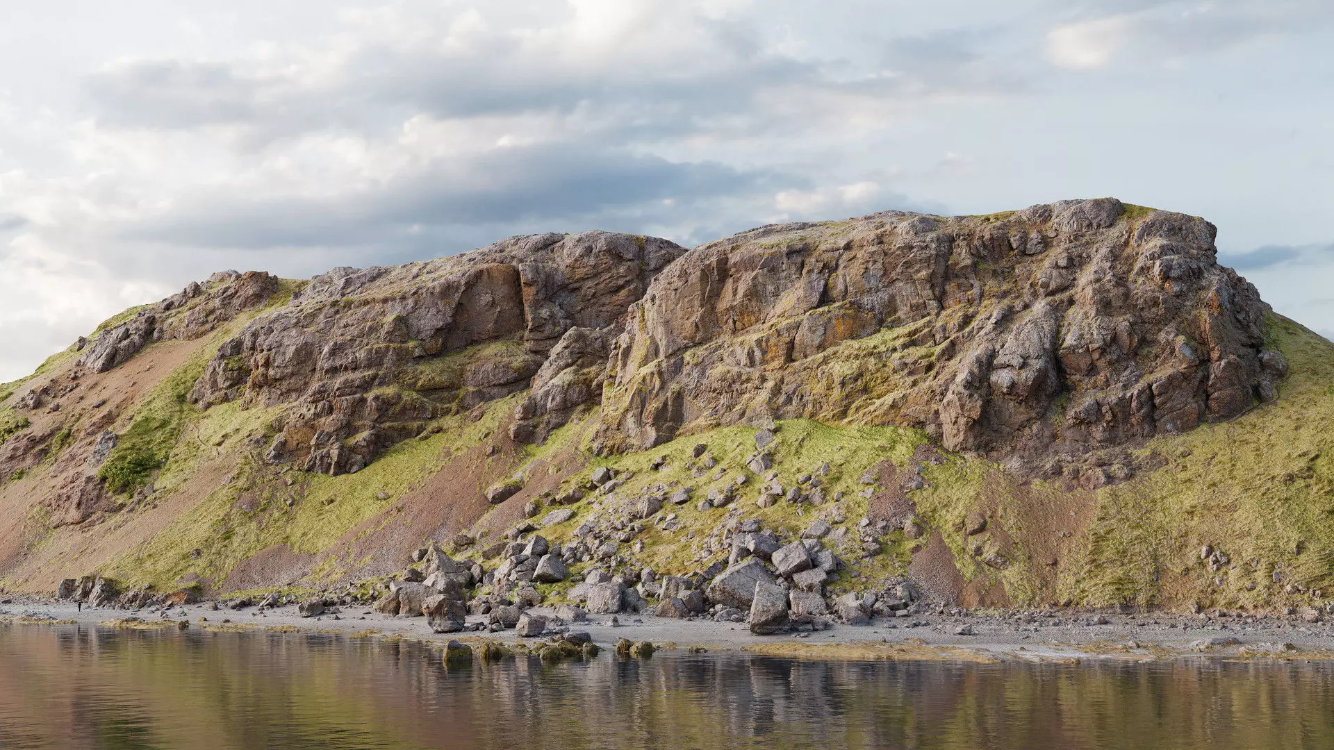 Coastal Mountain A Low-poly 3D model