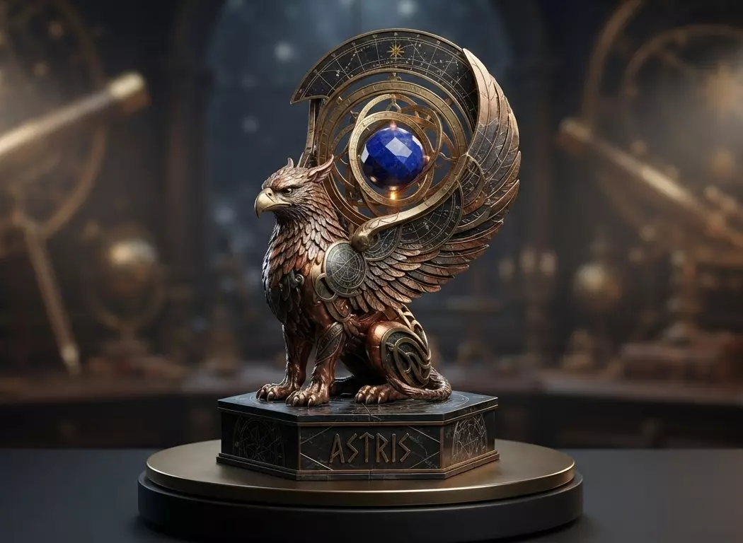 Astris Steampunk Griffin Orrery Statuette 3D model