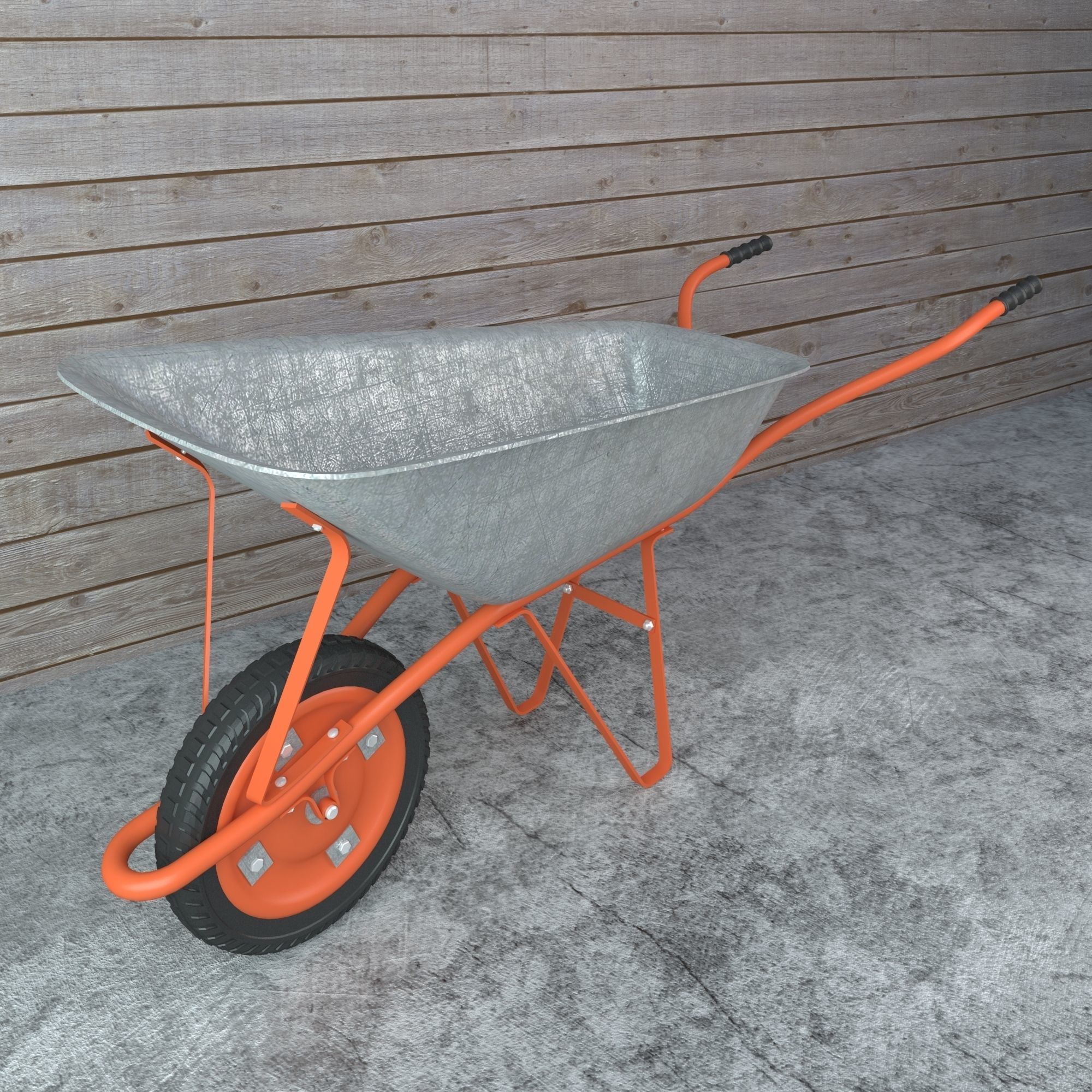 Garden tools set lowpoly Low-poly 3D model_3