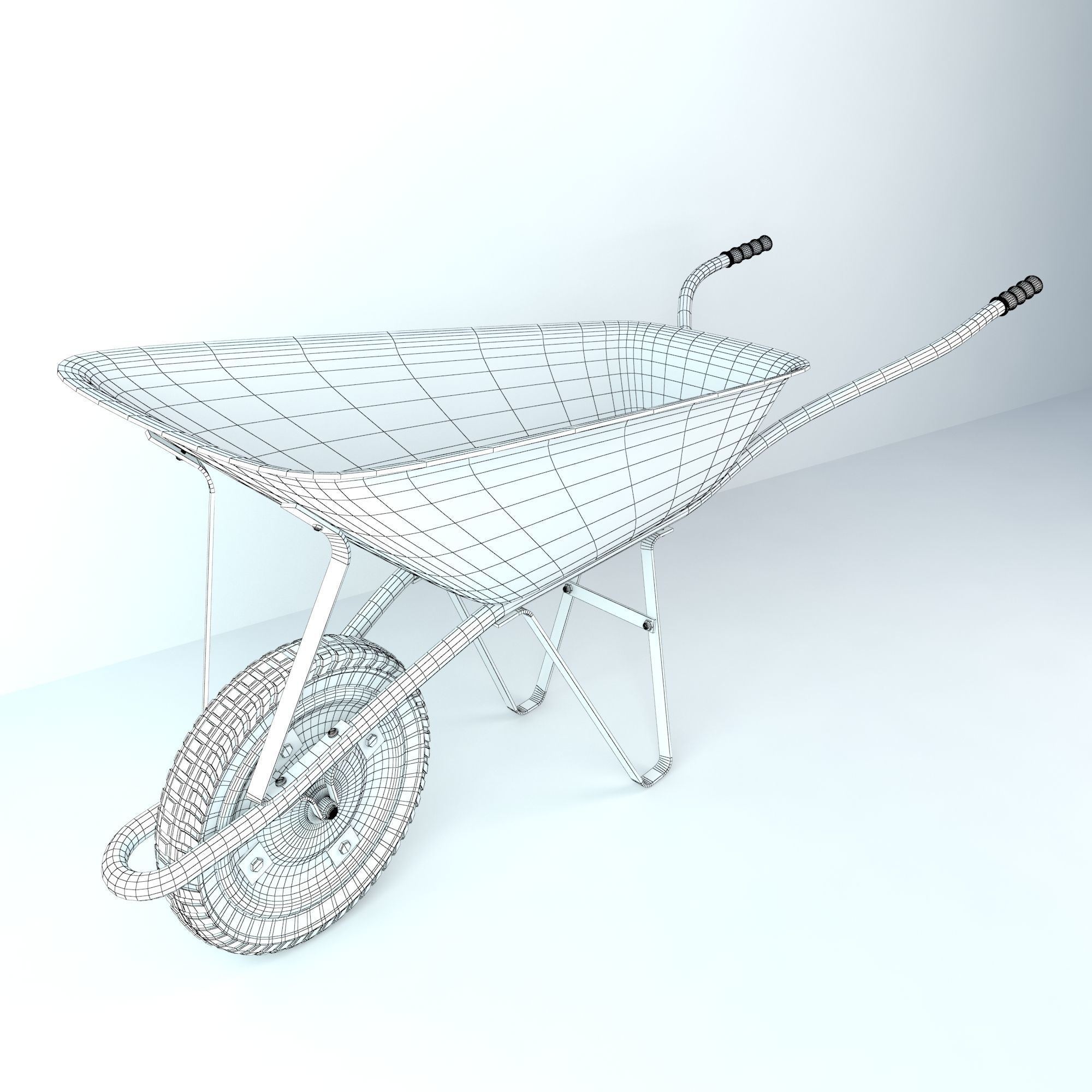 Garden tools set lowpoly Low-poly 3D model_4