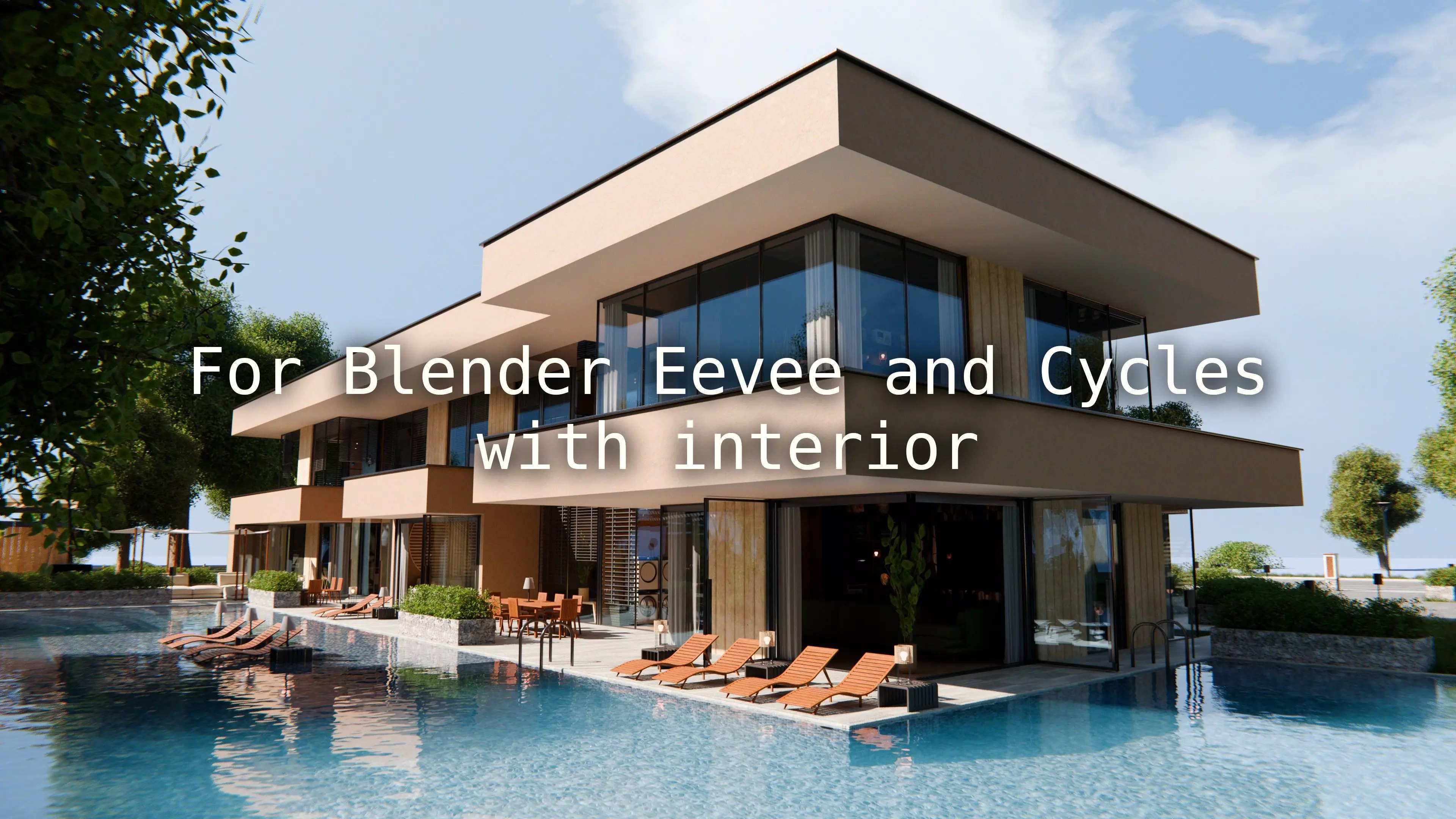 2026 Modern Modular House 18 for Blender Eevee and Cycles 3D model