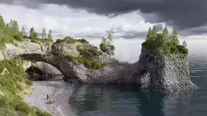 Basalt Cliff Beach A