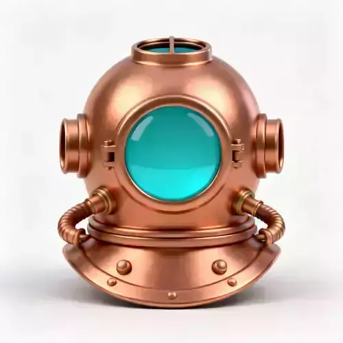 Stylized Steampunk Diver Helmet 3D Model