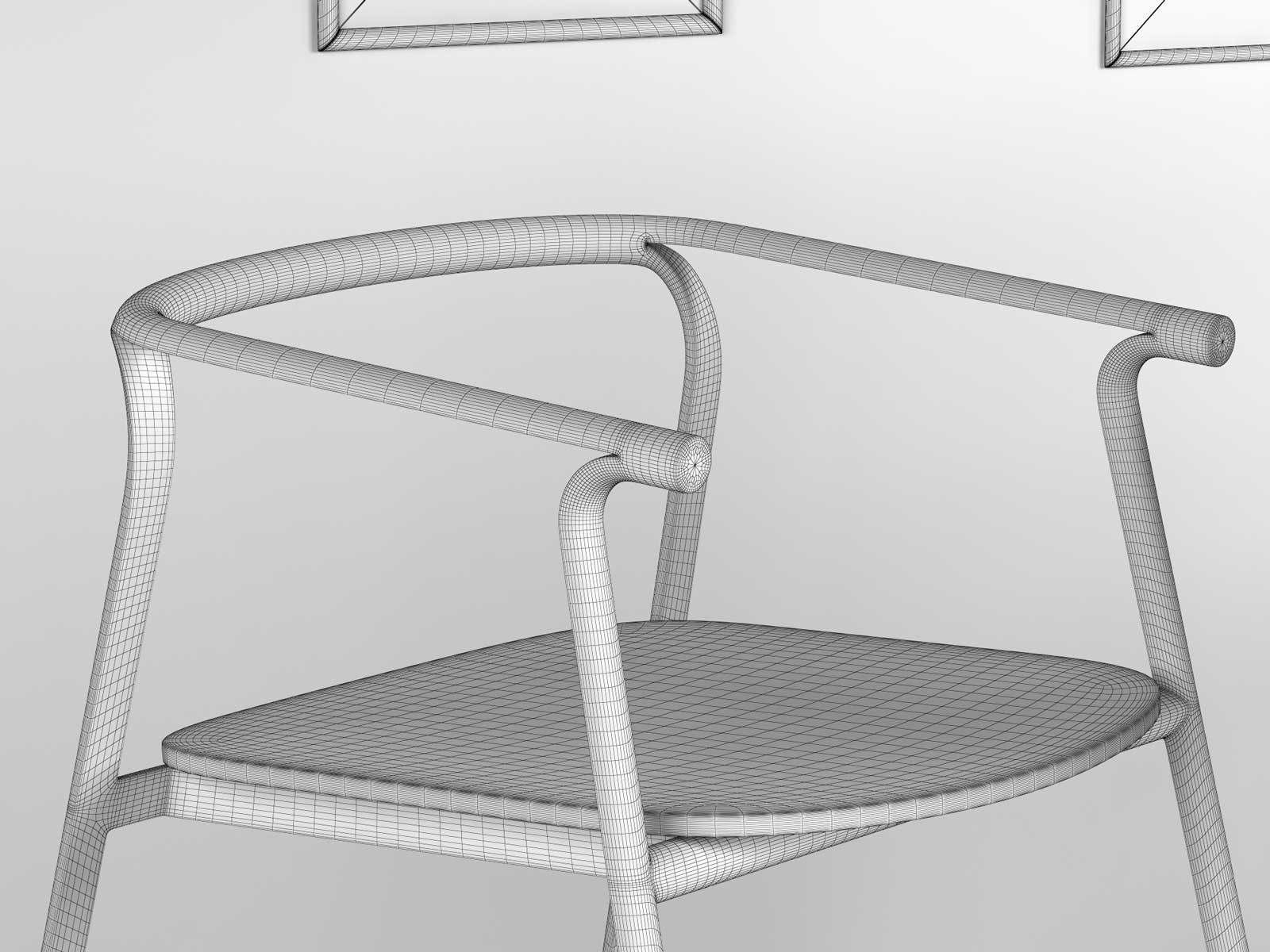 BeInspiration 2 modern dining room with wooden table and chairs 3D model_6