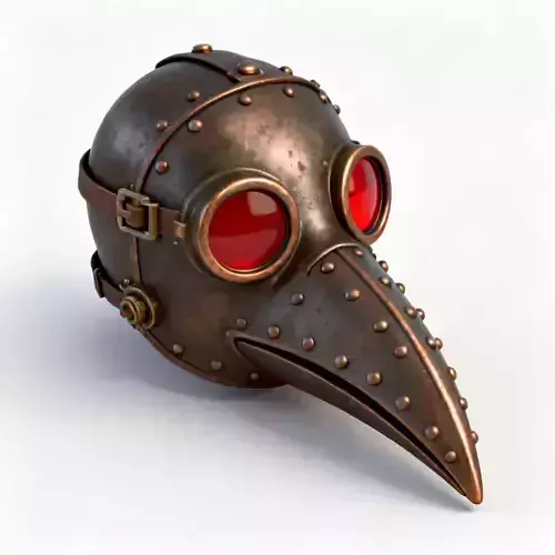 Stylized Steampunk Plague Mask Helmet 3D Model