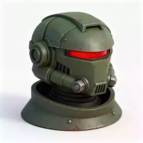 Stylized Heavy Juggernaut Helmet 3D Model 3D Model