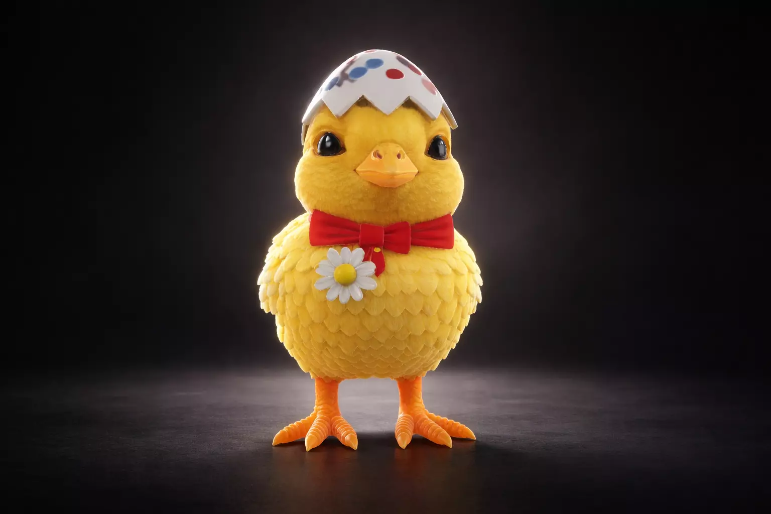 Easter Chick with Cracked Egg Hat Multi Color Spring 3D print model