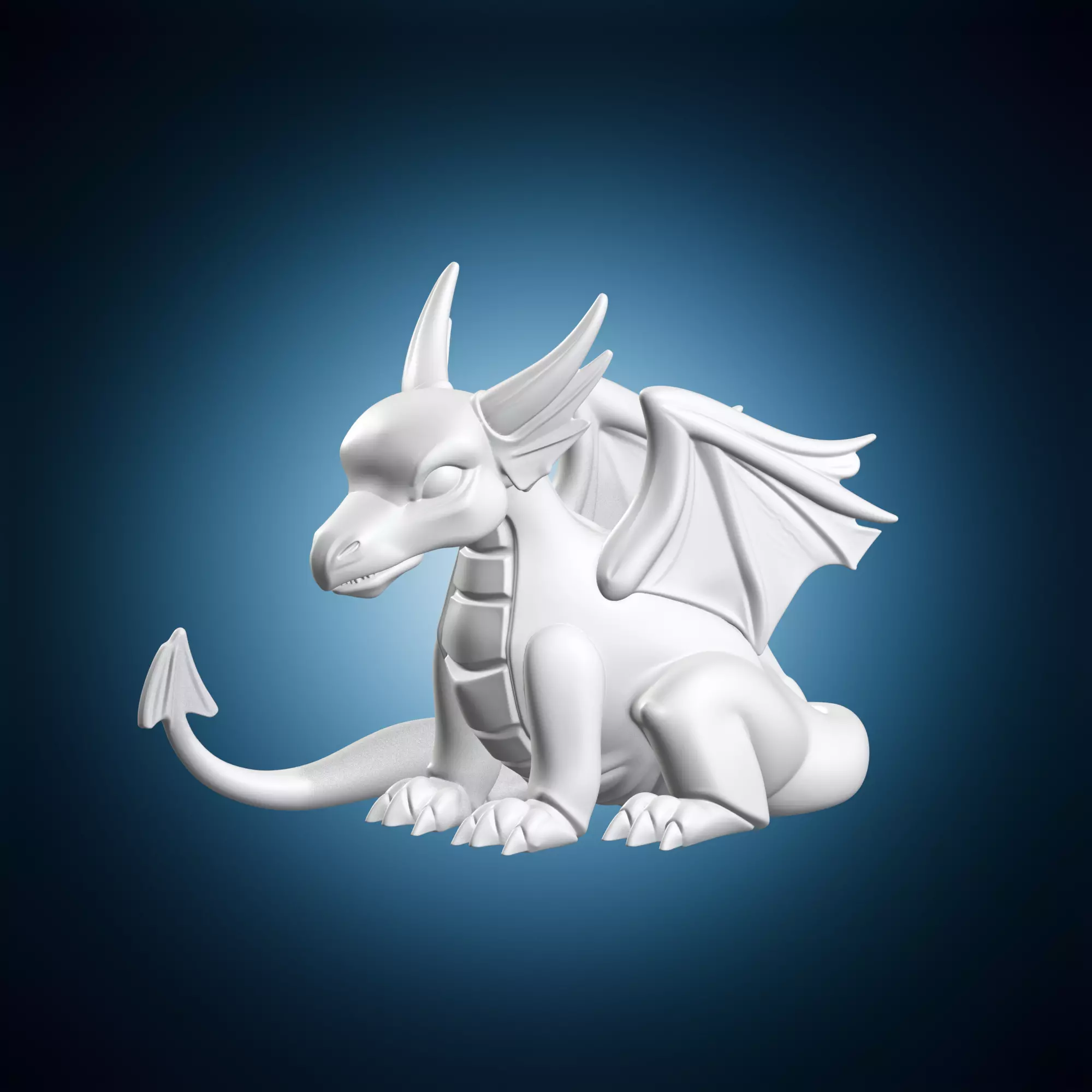 Cute Baby Dragon Sitting 3D Miniature 3D print model