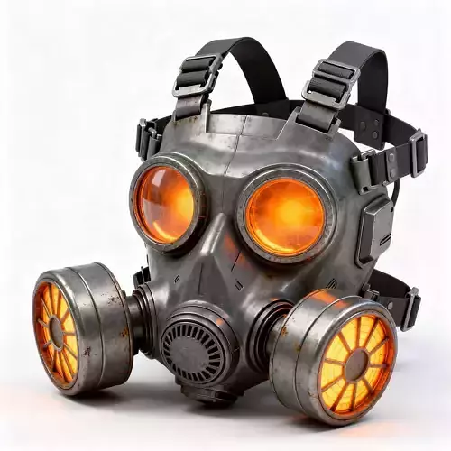 Stylized Cyberpunk Tactical Gas Mask 3D Model 3d model