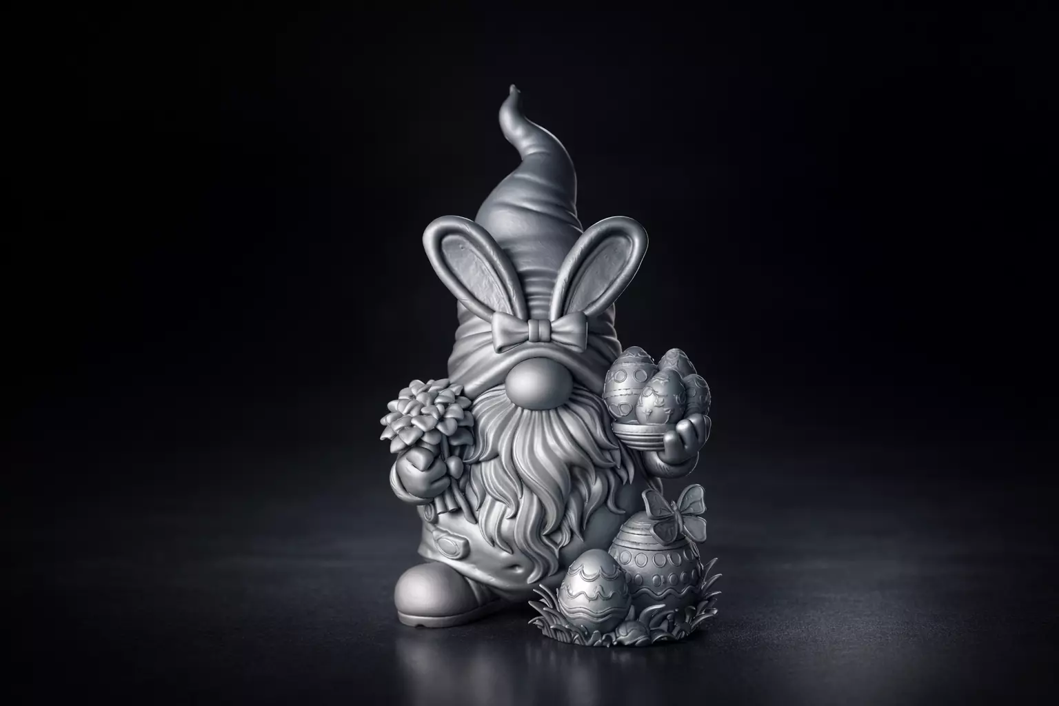 Easter Bunny Gnome with Eggs Spring Festive Easter 3D print model