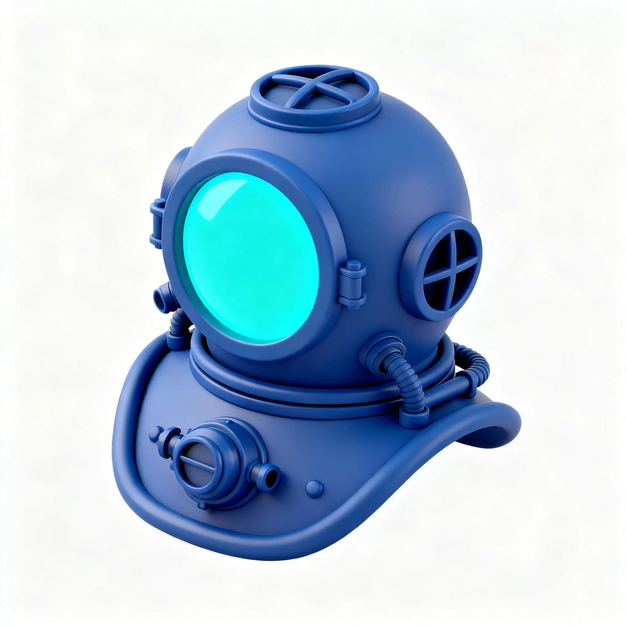 Stylized Deep Sea Cyber Helmet 3D Model Low-poly 3D model
