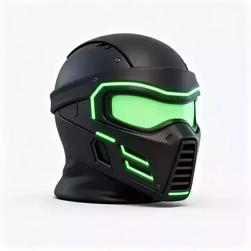 Stylized Cyber Ninja Mask 3D Model 3D Model