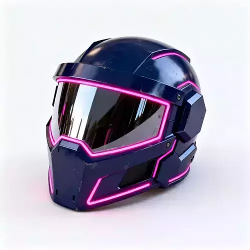 Stylized Cyberpunk Riot Police Helmet 3D Model