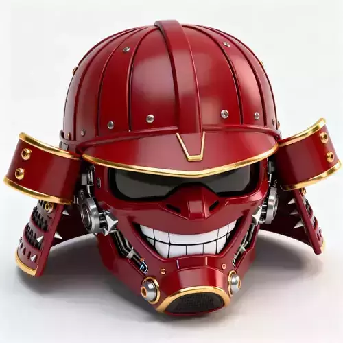 Stylized Cyber Samurai Mempo 3D Model