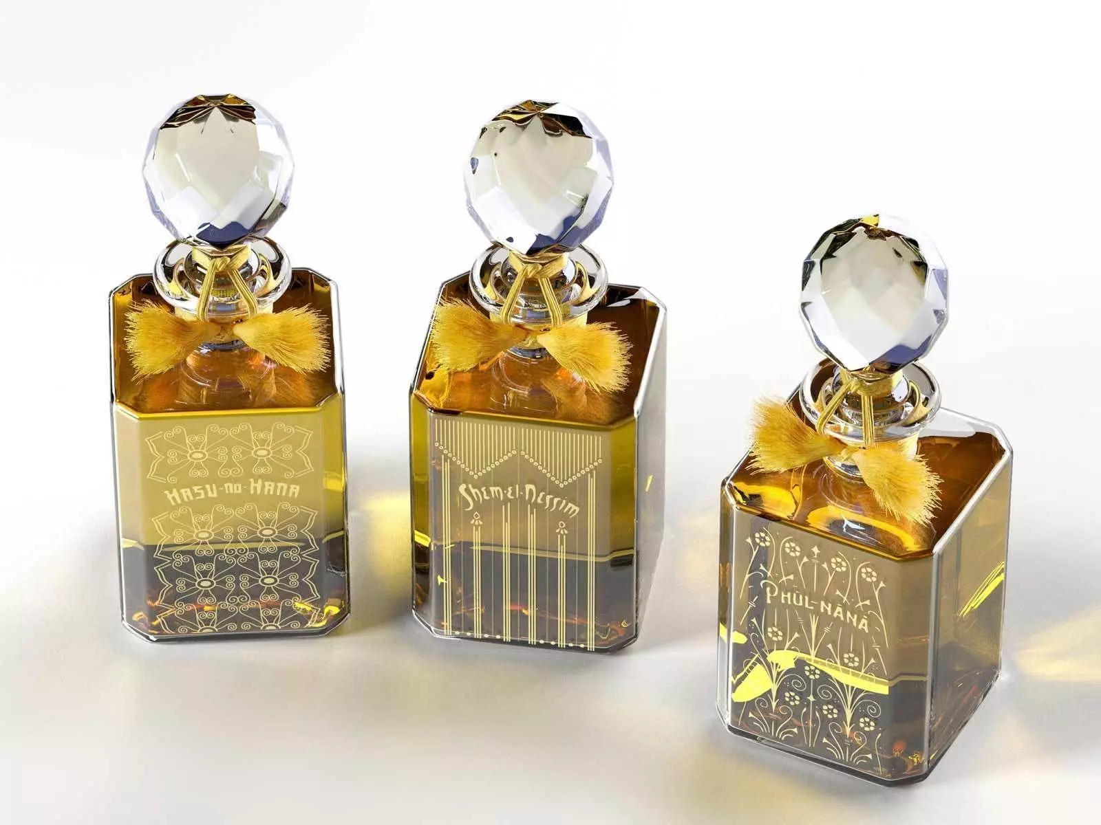 Baccarat Crystal Perfume Bottles 3D model_0