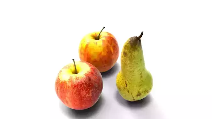 Realistic Apples and Pears High Quality Fruit Asset Pack 3D model 6