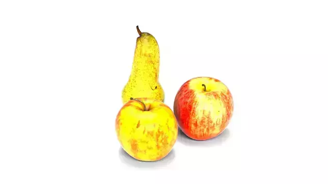 Realistic Apples and Pears High Quality Fruit Asset Pack 3D model 3