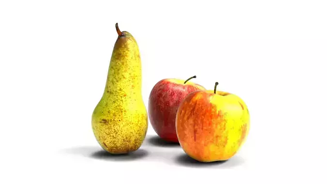 Realistic Apples and Pears High Quality Fruit Asset Pack 3D model 4