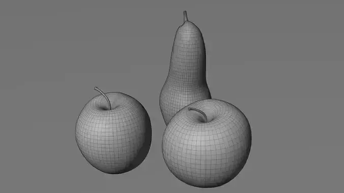 Realistic Apples and Pears High Quality Fruit Asset Pack 3D model 7
