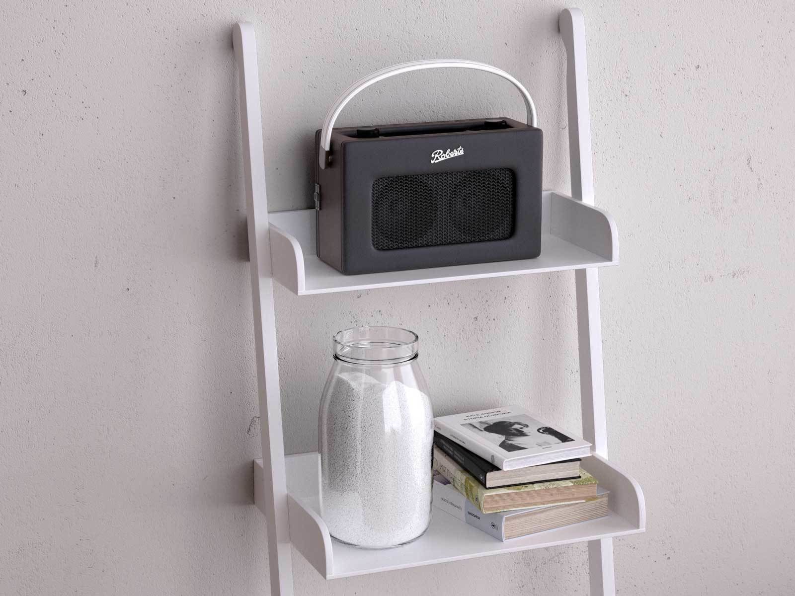 BeInspiration 6 ladder shelf with books and radio 3D model_1