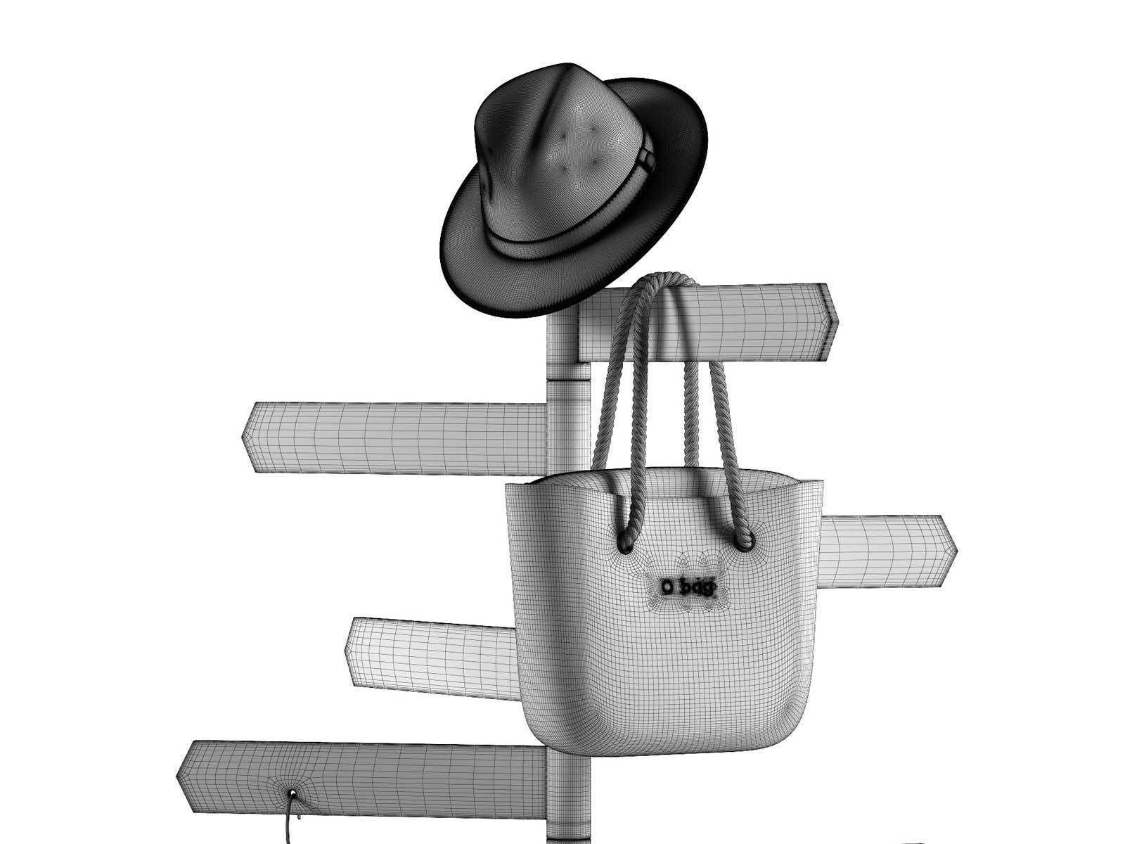 BeInspiration 6 ladder shelf with books and radio 3D model_12