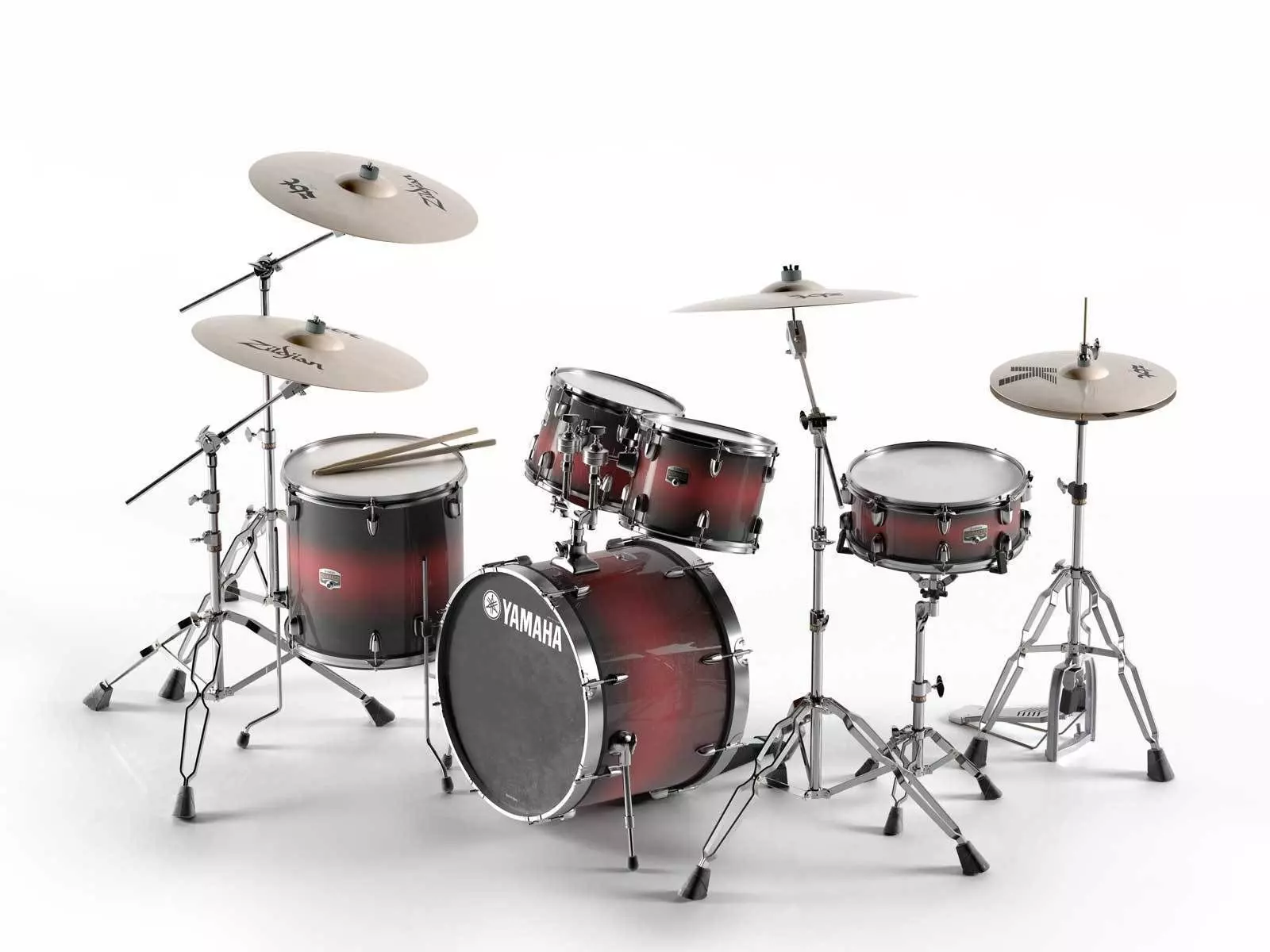 Acoustic Drum Sets 3D model