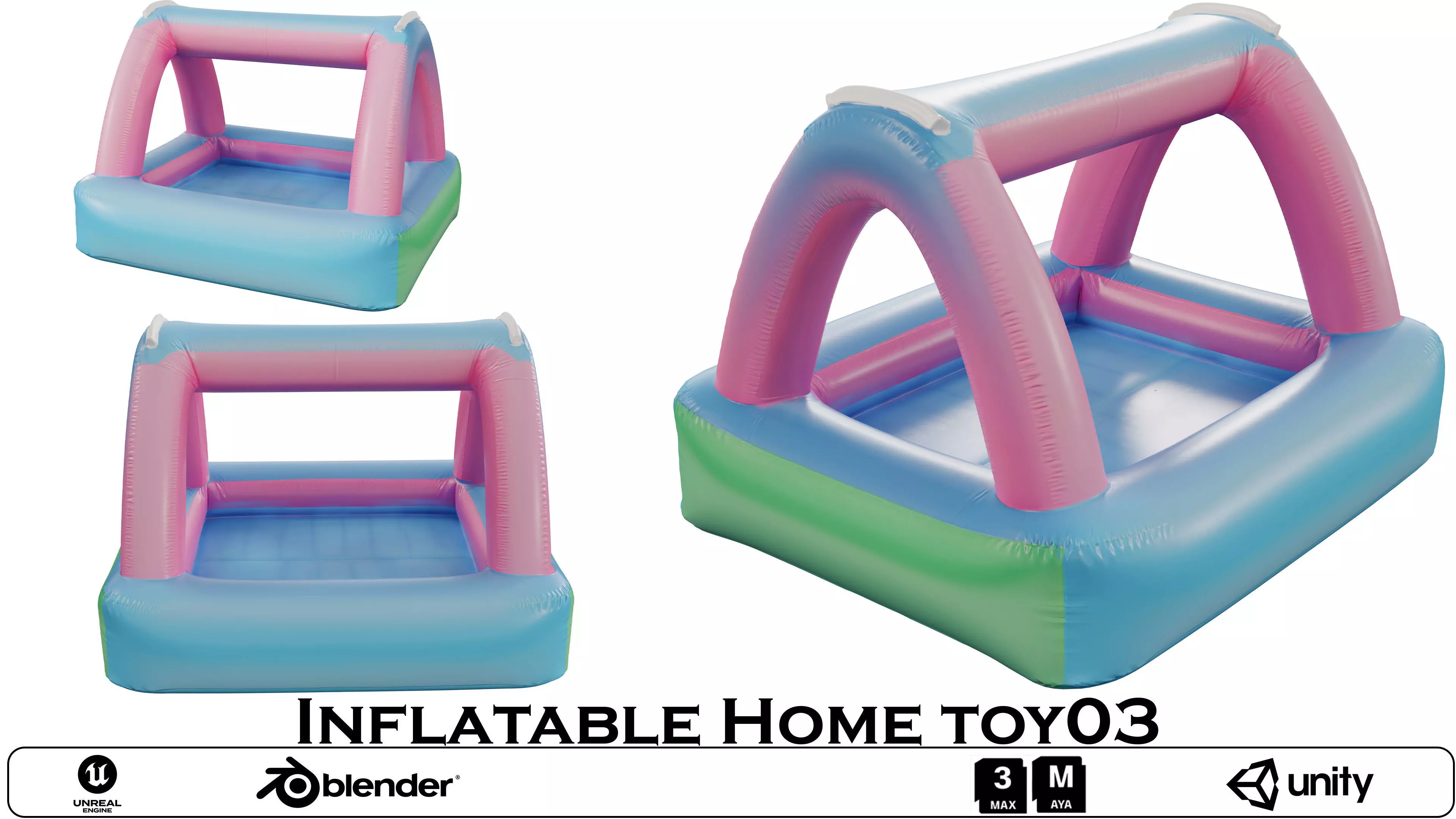 Inflatable home toy 03 Low-poly 3D model