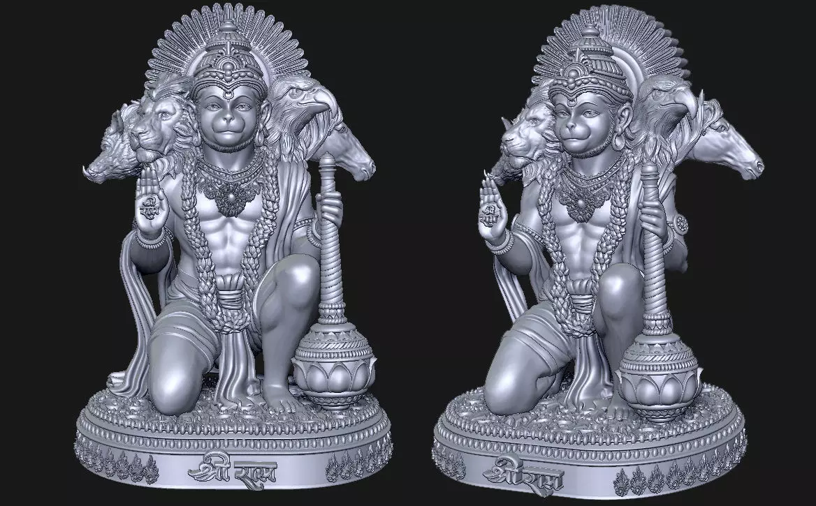 Panchamukhi Sitting Hanumanji Files 3D print model