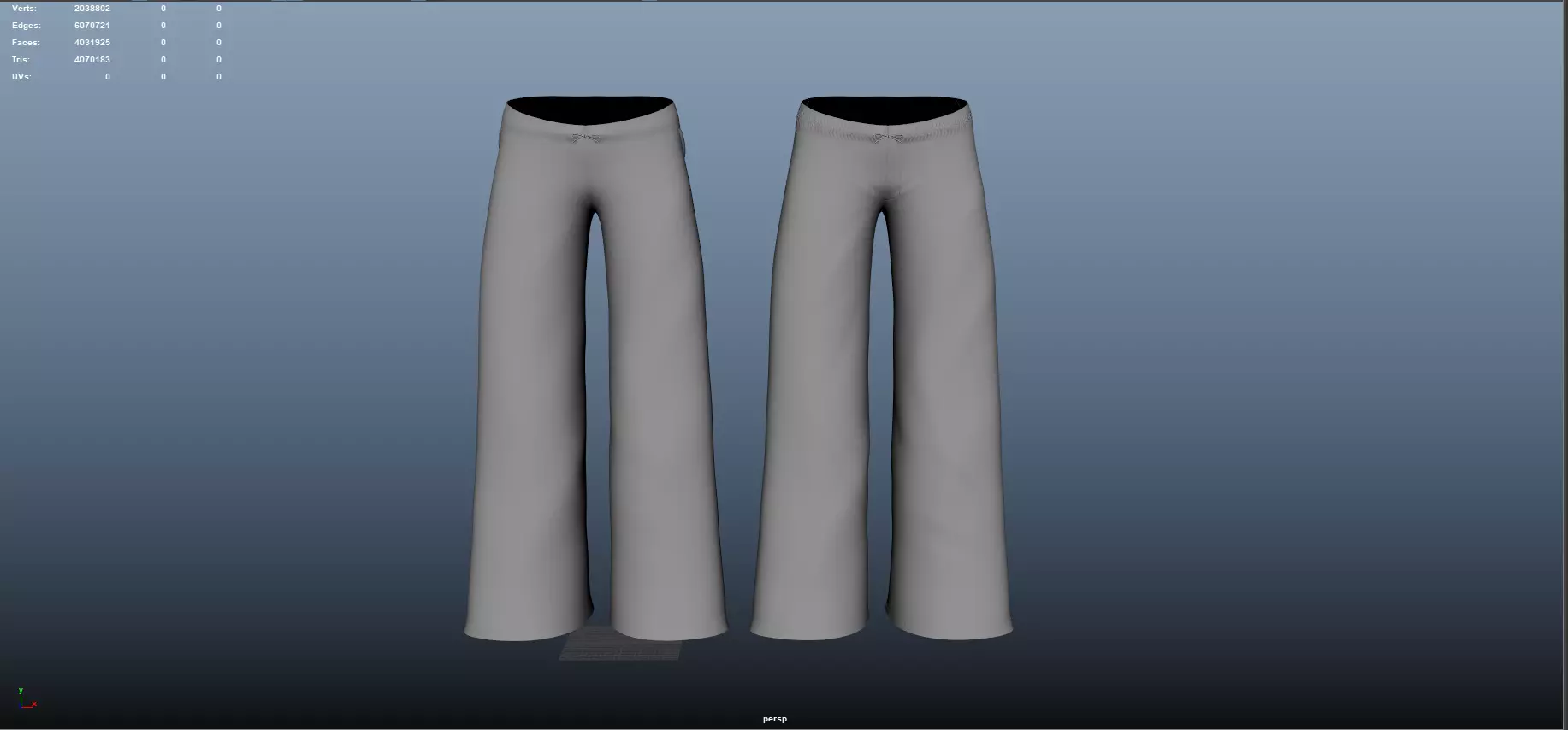 Pants high poly and game ready Free low-poly 3D model