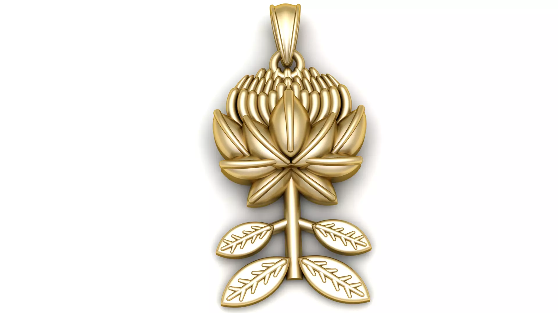 Elegant Gold Lotus Flower Pendant 3D print model