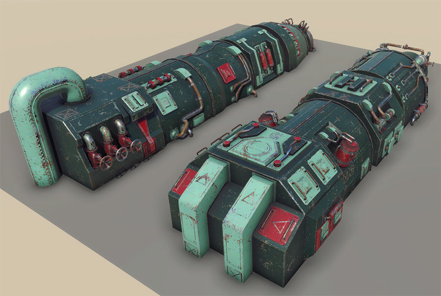 Turbines pack Low-poly 3D model_2