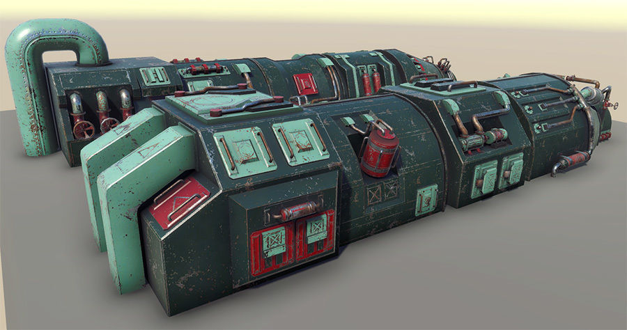 Turbines pack Low-poly 3D model_1