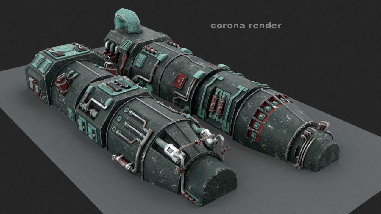 Turbines pack Low-poly 3D model_7