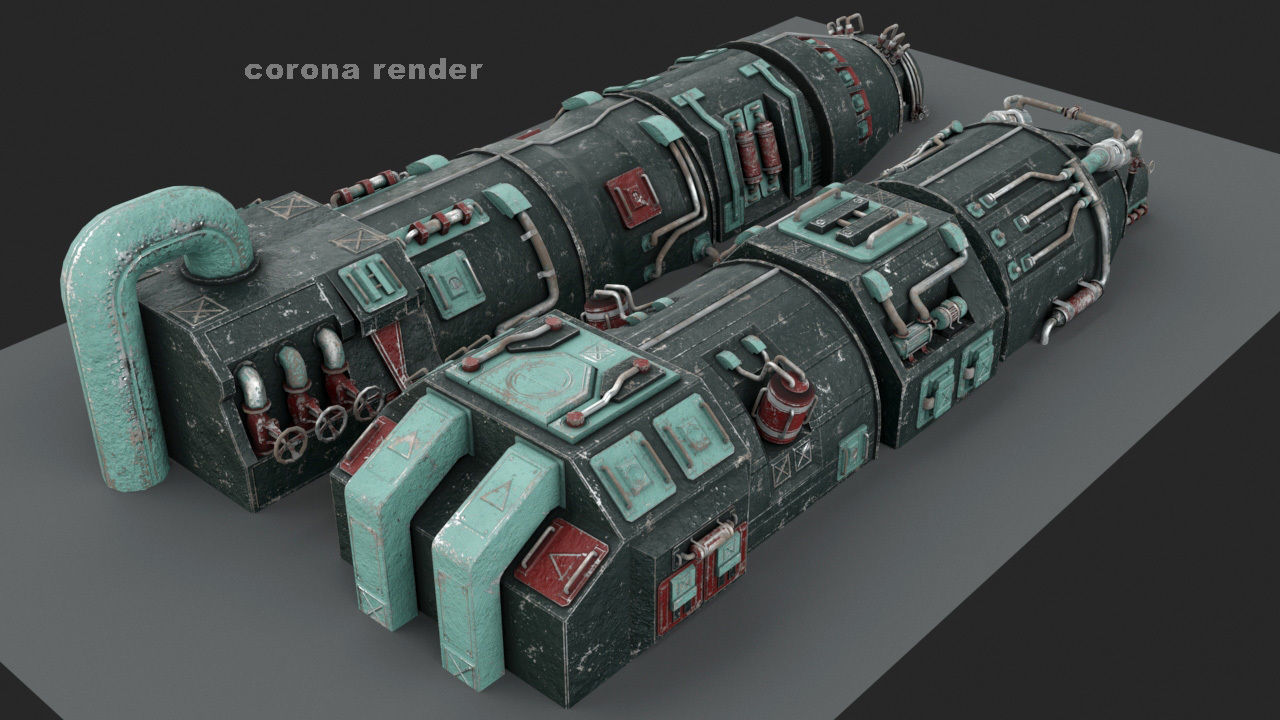 Turbines pack Low-poly 3D model_6