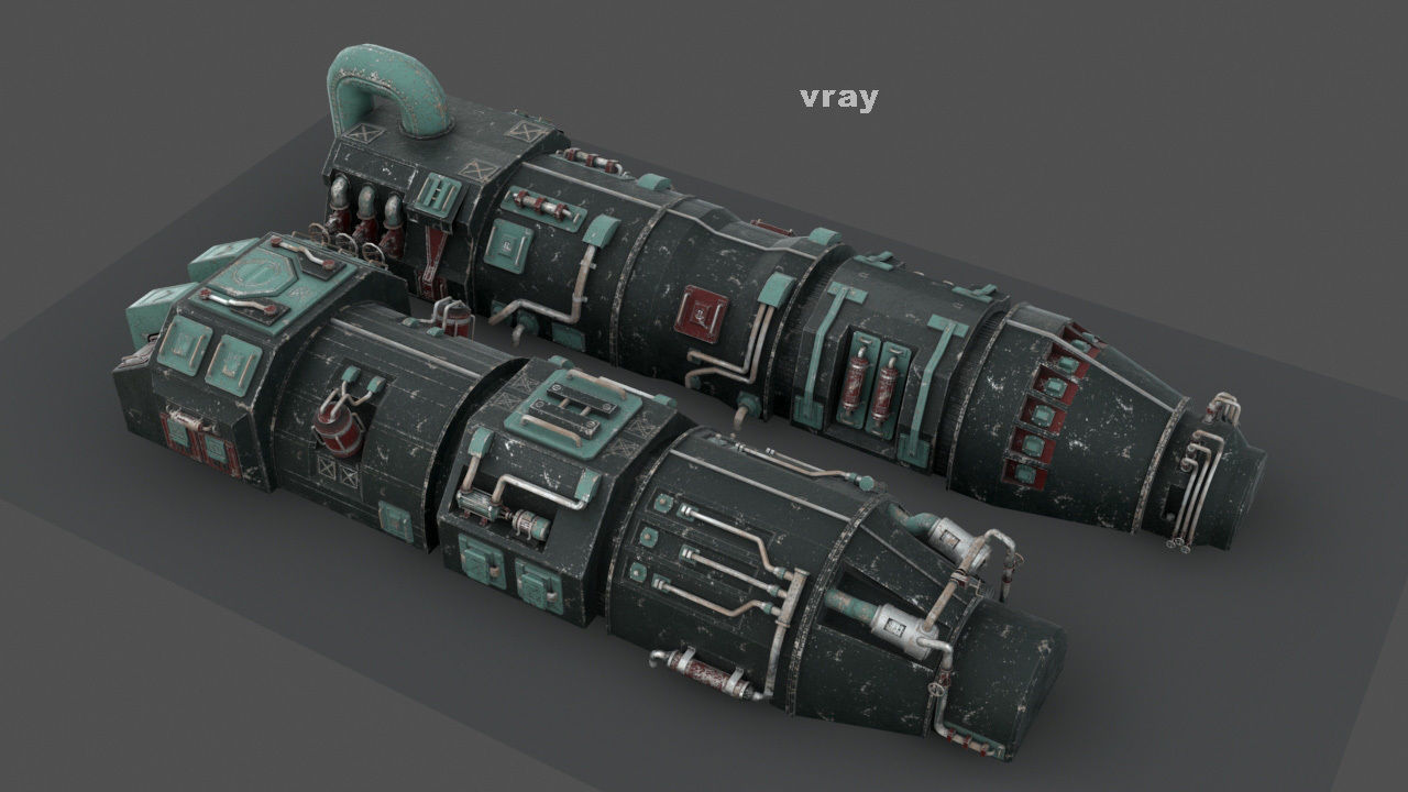 Turbines pack Low-poly 3D model_5