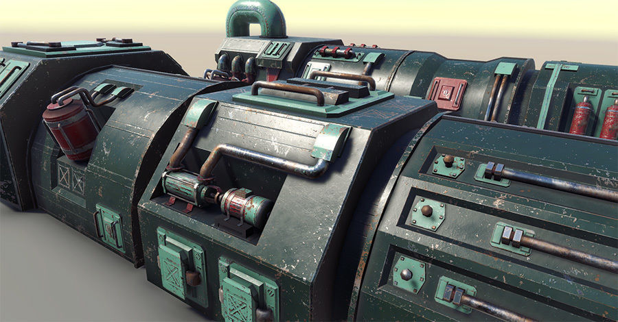 Turbines pack Low-poly 3D model_3