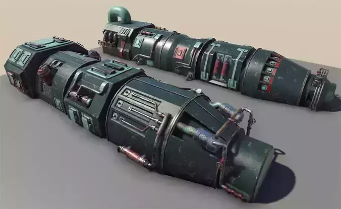 Turbines pack Low-poly 3D model