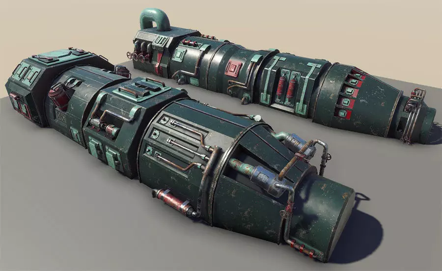 Turbines pack Low-poly 3D model_0