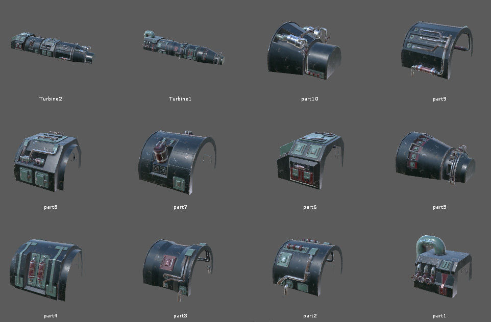 Turbines pack Low-poly 3D model_4