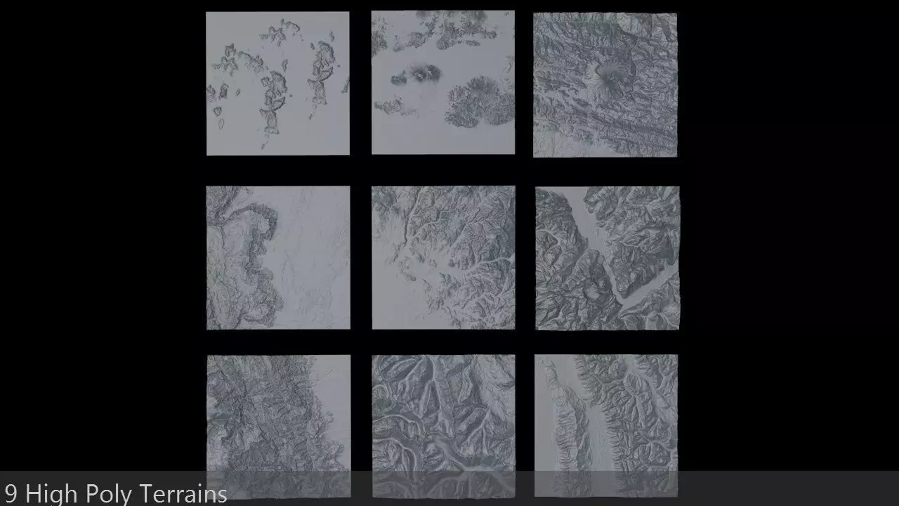 High Poly Untextured Terrain Package 3D model