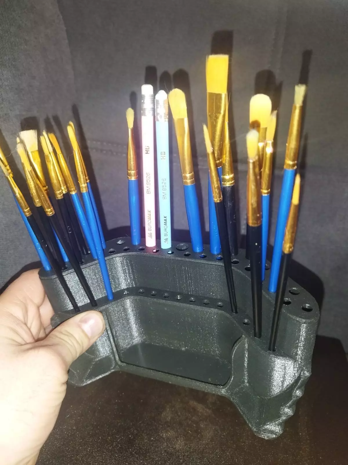 Support Free Brush Organizer 3D Print STL STEP 3D print model