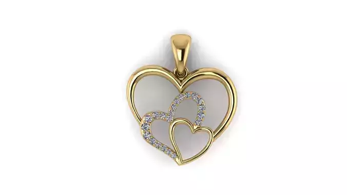 Triple Heart with Diamond Accent