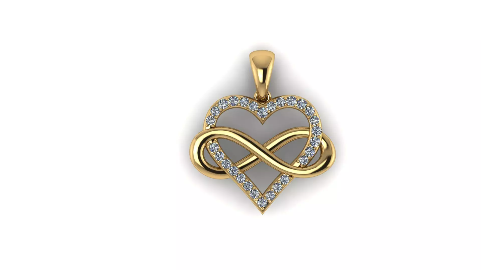 Infinity Diamond Heart Pendant 3D print model