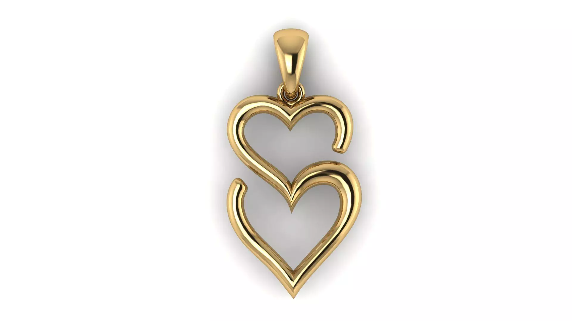 Double Open Ended Heart Pendant 3D print model