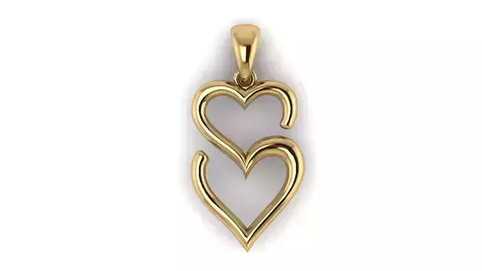 Double Open Ended Heart Pendant