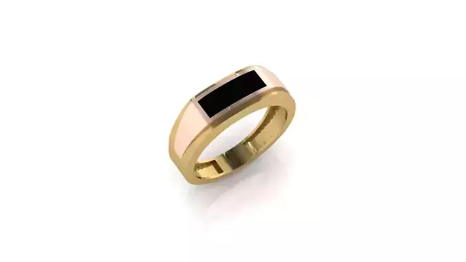 Two Tone Gold Band Enamel Ring